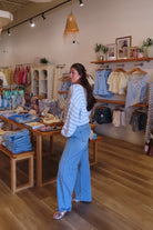 Blue, striped sweater with off shoulder neckline, oversized fit, and ribbed hem
Clothing Stores in Virginia Beach, Virginia Beach Boutique, 757 Boutique, Online Shopping for Women, summer aesthetic, brunch outfit, vacation style, vacation outfits, beach boutique, beach fashion, beach outfits, women’s boutique clothing, boutique clothing for women, coastal cowgirl outfits, coastal aesthetic clothing, business casual, concert outfit