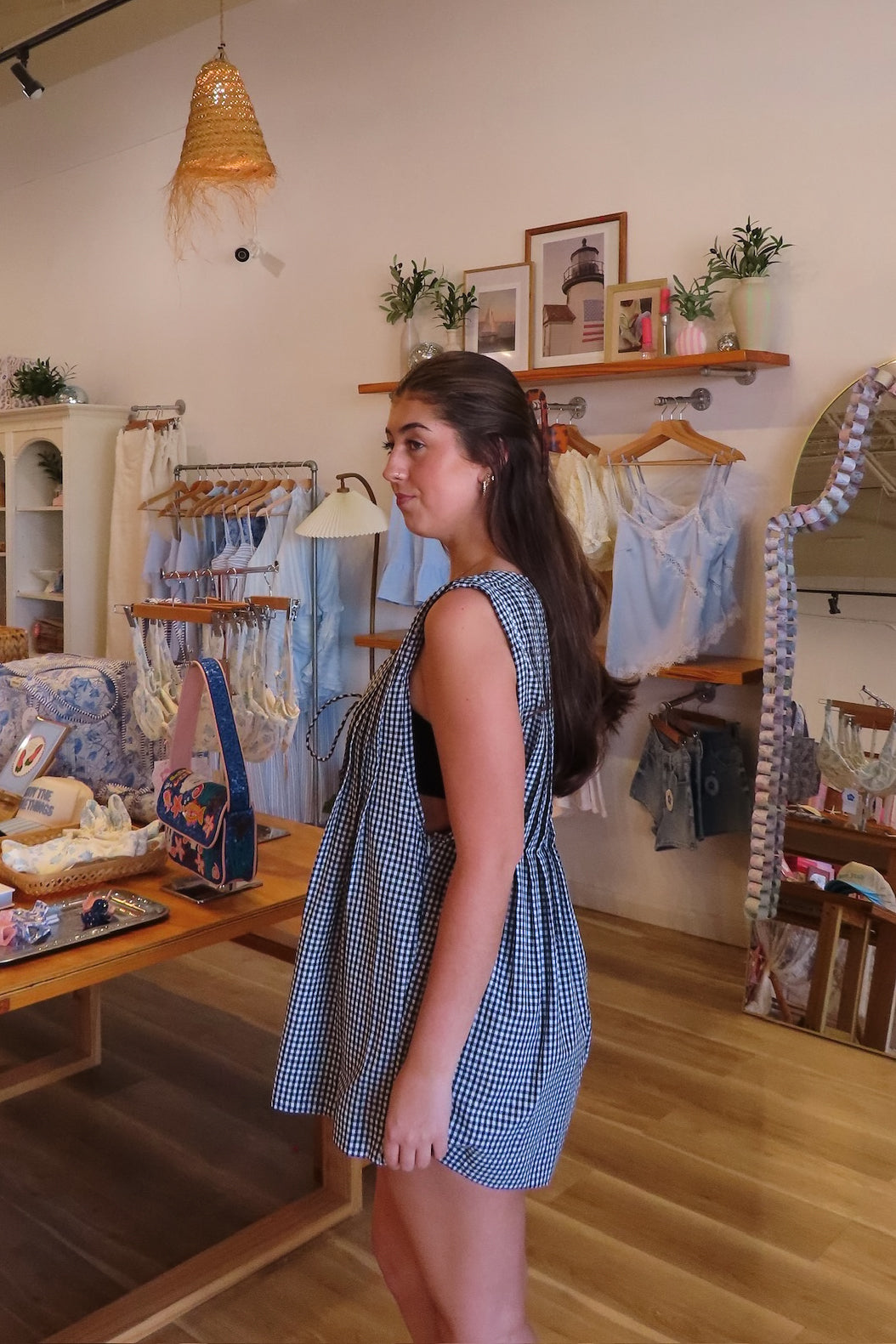 Black, gingham romper with V neckline, front tie, and pleated back
Pixelated Boutique, summer aesthetic, brunch outfit, vacation style, vacation outfits, beach boutique, beach fashion, beach outfits, women’s boutique clothing, boutique clothing for women, coastal cowgirl outfits, coastal aesthetic clothing, business casual, concert outfit, 2000s fashion, western outfits, july 4th outfit
