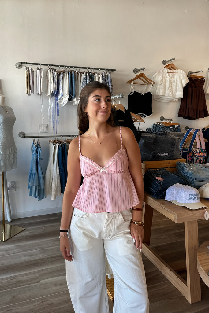 Pink Striped Tank Top, Pixelated Boutique, Women's Clothing, Women's Jewelry and Gifts, Online Shopping for Women, Latest Fashion Trends 2025, Virginia Beach Clothing Stores, Clothing Stores in Virginia Beach, Aesthetic Fashion Trends, East Coast Fashion Styles, Sustainable Women's Clothing, Unique Gift Ideas for Women, Fall Fashion, Fall Outfit Ideas, Fall Fashion Inspiration, Womens Style, Outfit Inspo, Back to School Styles, Back To School Outfit, Crewneck 