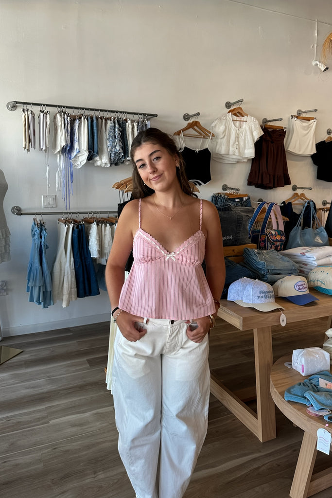 Pink Striped Tank Top, Pixelated Boutique, Women's Clothing, Women's Jewelry and Gifts, Online Shopping for Women, Latest Fashion Trends 2025, Virginia Beach Clothing Stores, Clothing Stores in Virginia Beach, Aesthetic Fashion Trends, East Coast Fashion Styles, Sustainable Women's Clothing, Unique Gift Ideas for Women, Fall Fashion, Fall Outfit Ideas, Fall Fashion Inspiration, Womens Style, Outfit Inspo, Back to School Styles, Back To School Outfit, Crewneck 