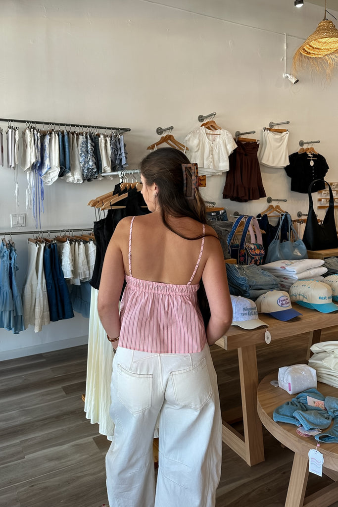 Pink Striped Tank Top, Pixelated Boutique, Women's Clothing, Women's Jewelry and Gifts, Online Shopping for Women, Latest Fashion Trends 2025, Virginia Beach Clothing Stores, Clothing Stores in Virginia Beach, Aesthetic Fashion Trends, East Coast Fashion Styles, Sustainable Women's Clothing, Unique Gift Ideas for Women, Fall Fashion, Fall Outfit Ideas, Fall Fashion Inspiration, Womens Style, Outfit Inspo, Back to School Styles, Back To School Outfit, Crewneck 