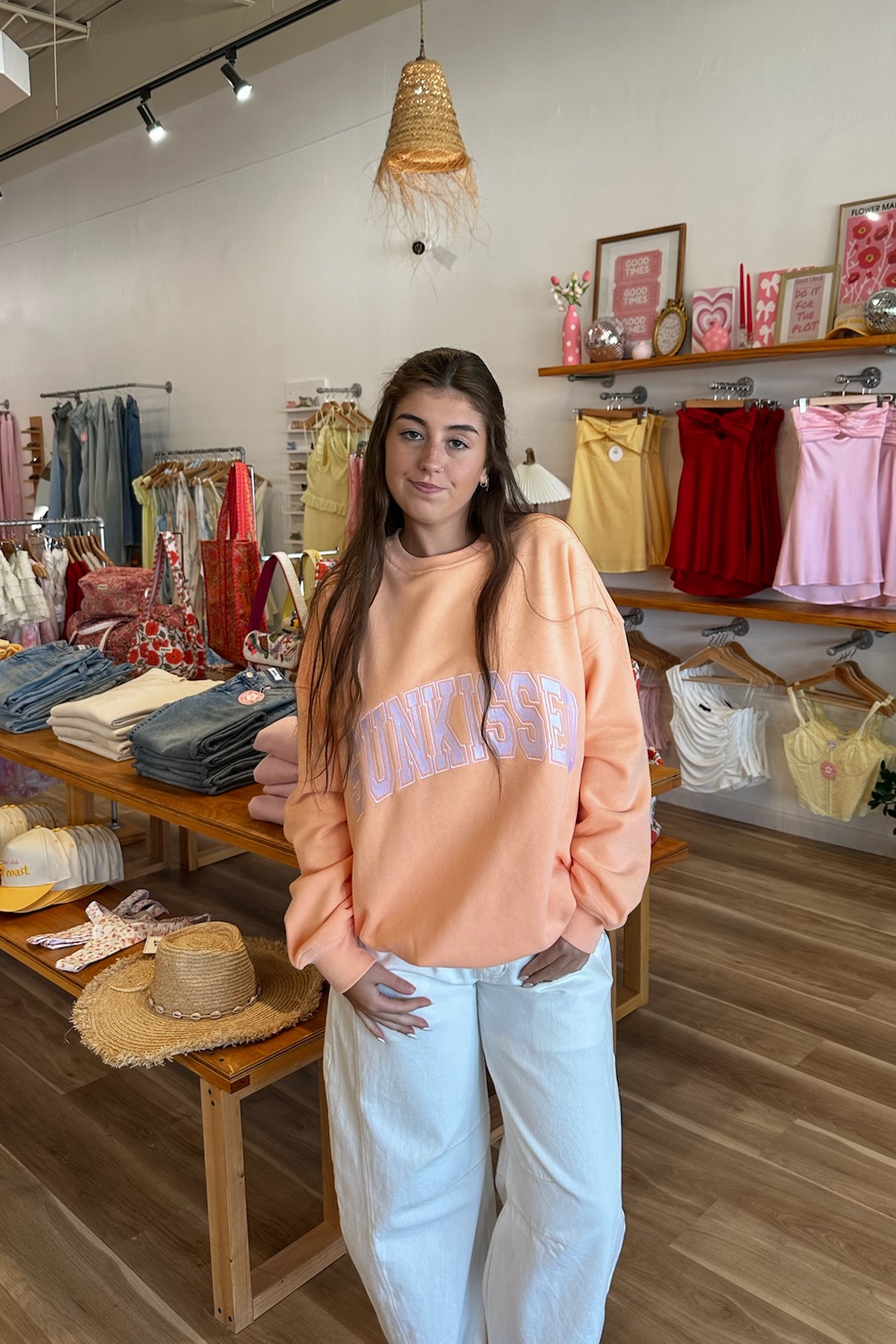 Sunkissed Orange Sweatshirt, Pixelated Boutique, Women's Clothing, Women's Jewelry and Gifts, Online Shopping for Women, Latest Fashion Trends 2025, Virginia Beach Clothing Stores, Clothing Stores in Virginia Beach, Aesthetic Fashion Trends, East Coast Fashion Styles, Sustainable Women's Clothing, Unique Gift Ideas for Women, Fall Fashion, Fall Outfit Ideas, Fall Fashion Inspiration, Womens Style, Outfit Inspo, Back to School Styles, Back To School Outfit, Crewneck 