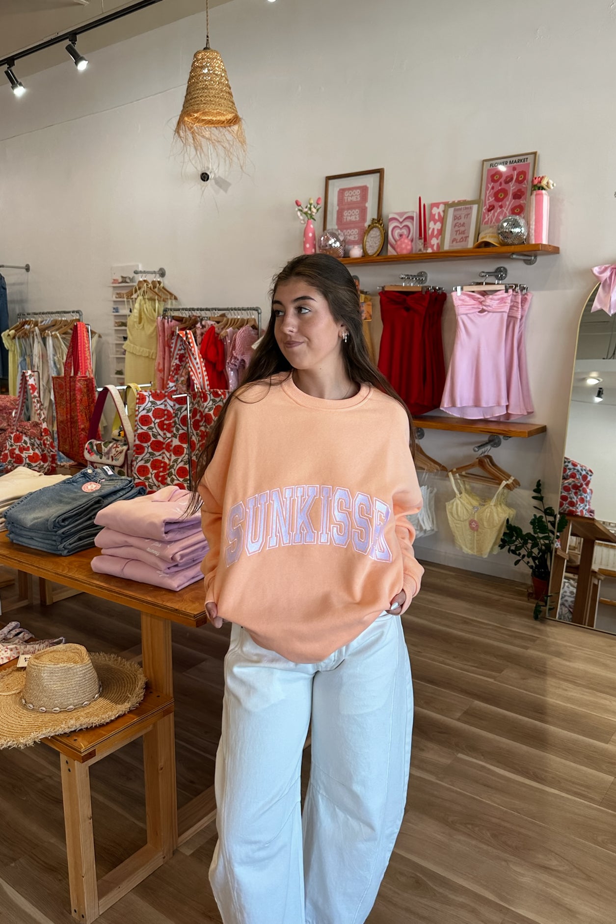 Sunkissed Orange Sweatshirt, Pixelated Boutique, Women's Clothing, Women's Jewelry and Gifts, Online Shopping for Women, Latest Fashion Trends 2025, Virginia Beach Clothing Stores, Clothing Stores in Virginia Beach, Aesthetic Fashion Trends, East Coast Fashion Styles, Sustainable Women's Clothing, Unique Gift Ideas for Women, Fall Fashion, Fall Outfit Ideas, Fall Fashion Inspiration, Womens Style, Outfit Inspo, Back to School Styles, Back To School Outfit, Crewneck 