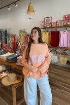 Sunkissed Orange Sweatshirt, Pixelated Boutique, Women's Clothing, Women's Jewelry and Gifts, Online Shopping for Women, Latest Fashion Trends 2025, Virginia Beach Clothing Stores, Clothing Stores in Virginia Beach, Aesthetic Fashion Trends, East Coast Fashion Styles, Sustainable Women's Clothing, Unique Gift Ideas for Women, Fall Fashion, Fall Outfit Ideas, Fall Fashion Inspiration, Womens Style, Outfit Inspo, Back to School Styles, Back To School Outfit, Crewneck 