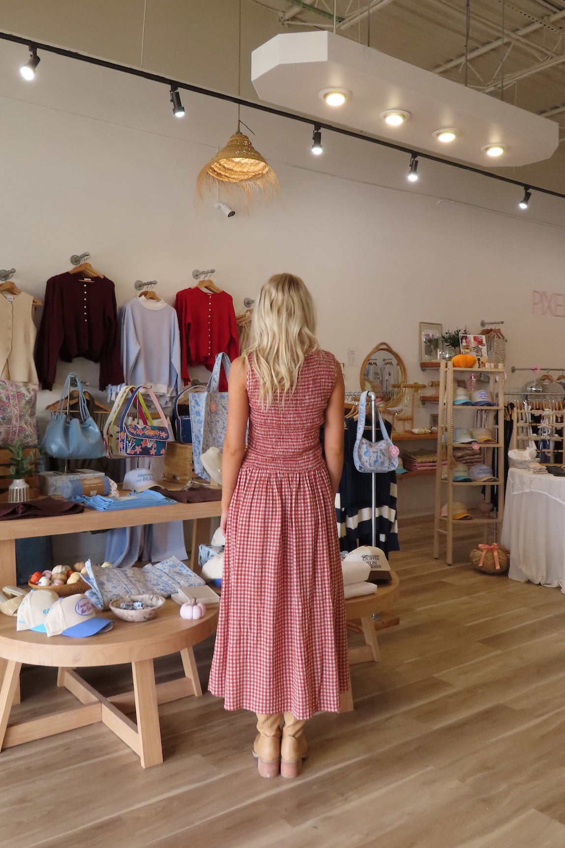 Women's Clothing, Outfit inspo fall, pumpkin patch outfit, fall fashion outfits, winter fashion inspo, fall outfits women, fall fits, fall dress, winter fashion inspo, fall dresses, women’s fall outfit 2025, outfit ideas, fashion, fall aesthetic, school outfits, Autumn Style, Autumn Outfit, Red gingham dress, Fall Boot, Fall dress