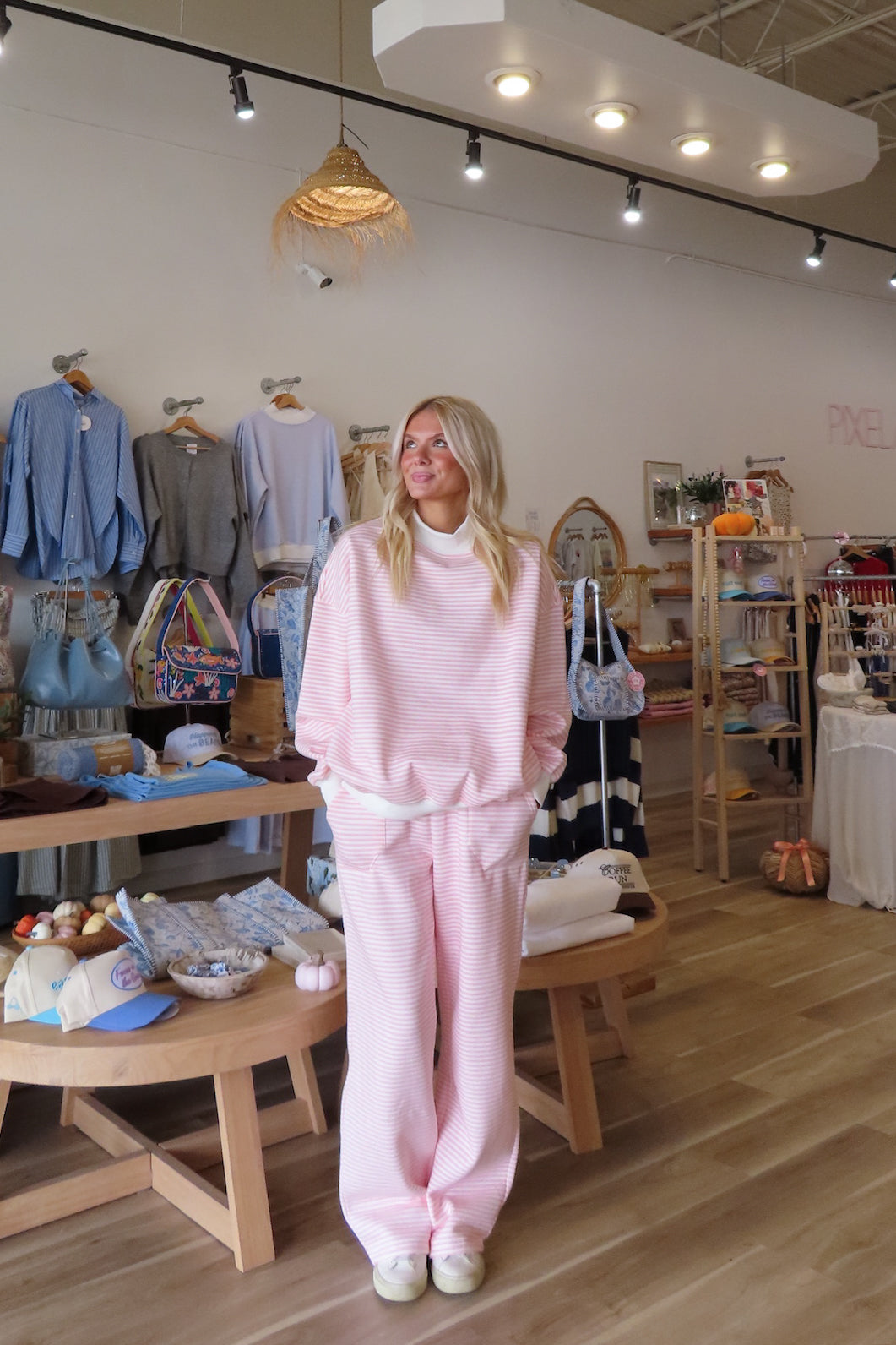 Pixelated Boutique, Women's Clothing, Outfit inspo fall, pumpkin patch outfit, fall fashion outfits, winter fashion inspo, fall outfits women, fall fits, winter fashion inspo, fall Loungewear, women’s fall outfit 2025, outfit ideas, fashion, fall aesthetic, school outfits , Sweatset, Stripped Sweatpants