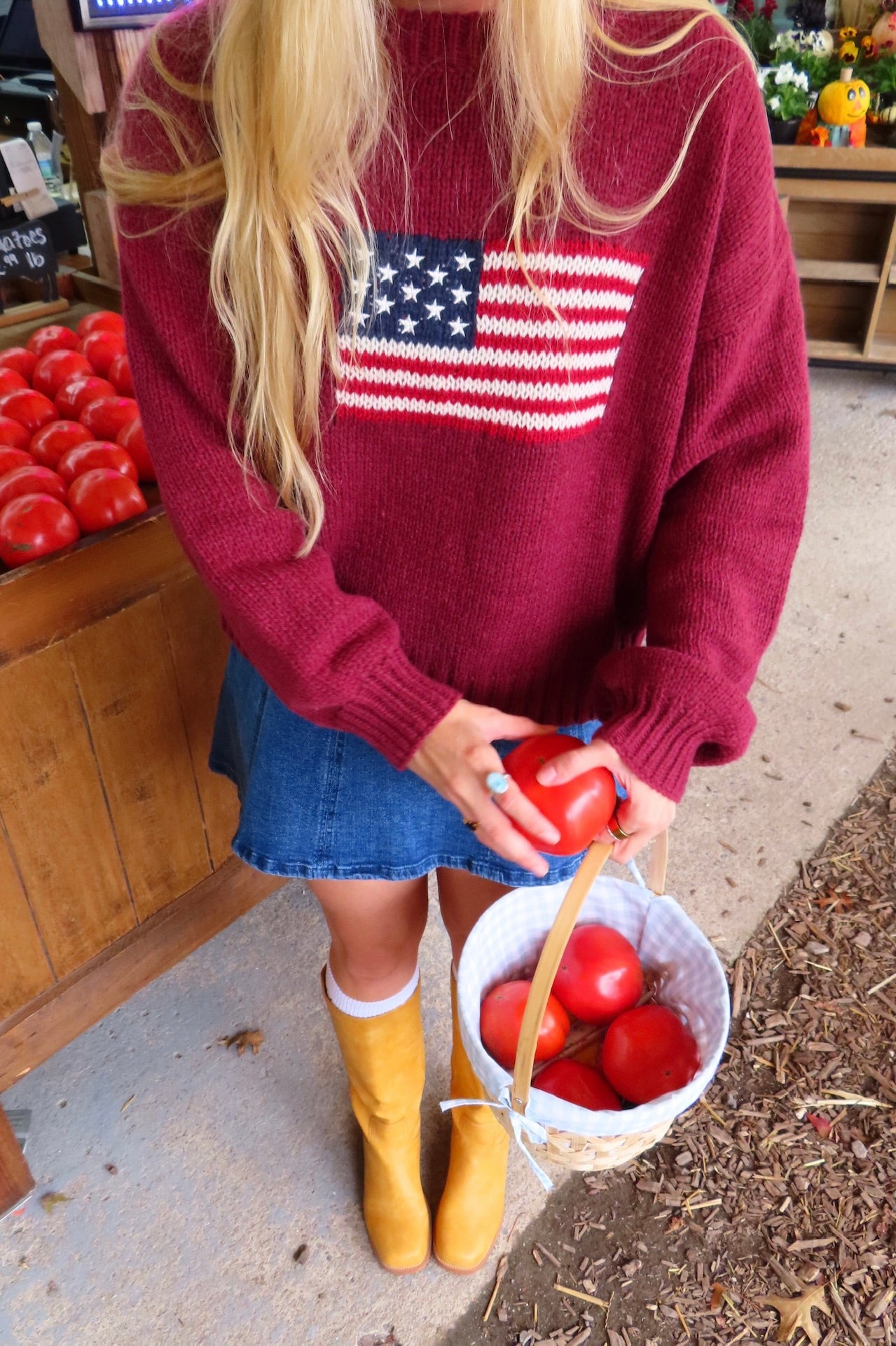 Pixelated Boutique, Women's Clothing, Outfit inspo fall, pumpkin patch outfit, fall fashion outfits, winter fashion inspo, fall outfits women, fall fits, winter fashion inspo, fall sweater, women’s fall outfit 2025, outfit ideas, fashion, fall aesthetic,  School Outfit, USA Flag sweater, cozy outfit 