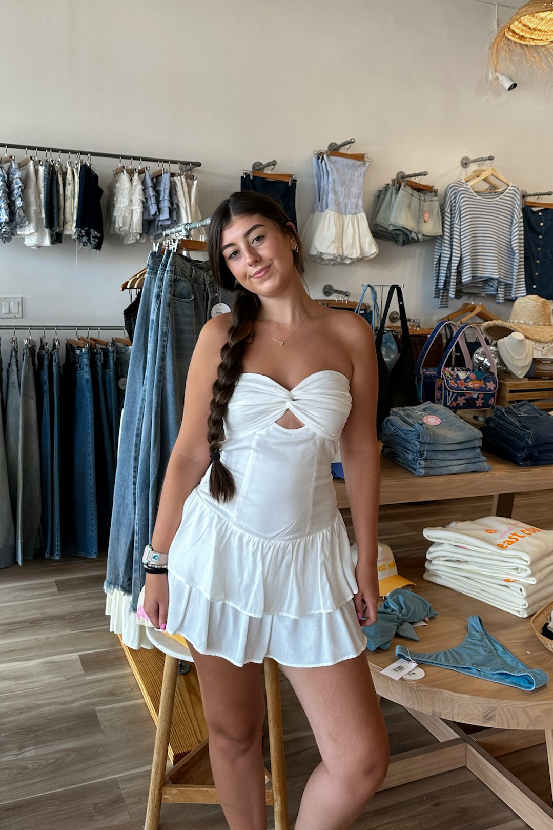 White Dress, Pixelated Boutique, Women's Clothing, Women's Jewelry and Gifts, Online Shopping for Women, Virginia Beach Clothing Stores, Aesthetic, East Coast Fashion Styles, Women's Clothing, Fall Fashion, Fall Outfit Ideas, Fall Fashion Inspiration, Womens Style, Outfit Inspo, Back to School Styles, OOTD