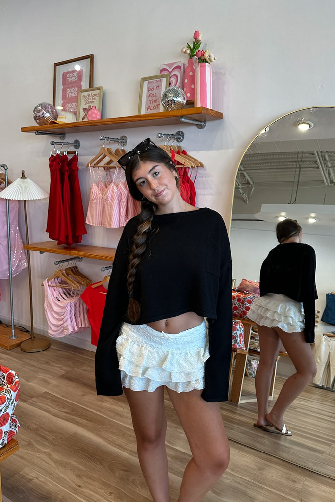 Black Sweater, Sweater Weather, Fall Sweater, Pixelated Boutique, Women's Clothing, Women's Jewelry and Gifts, Online Shopping for Women, Virginia Beach Clothing Stores, Aesthetic, East Coast Fashion Styles, Women's Clothing, Fall Fashion, Fall Outfit Ideas, Fall Fashion Inspiration, Womens Style, Outfit Inspo, Back to School Styles, OOTD