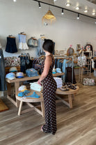 Maxi Dress, Brown and White Polka dot dress, Pixelated Boutique, Women's Clothing, Women's Jewelry and Gifts, Online Shopping for Women, Virginia Beach Clothing Stores, Aesthetic, East Coast Fashion Styles, Women's Clothing, Fall Fashion, Fall Outfit Ideas, Fall Fashion Inspiration, Womens Style, Outfit Inspo, Back to School Styles, OOTD, Rush Dress