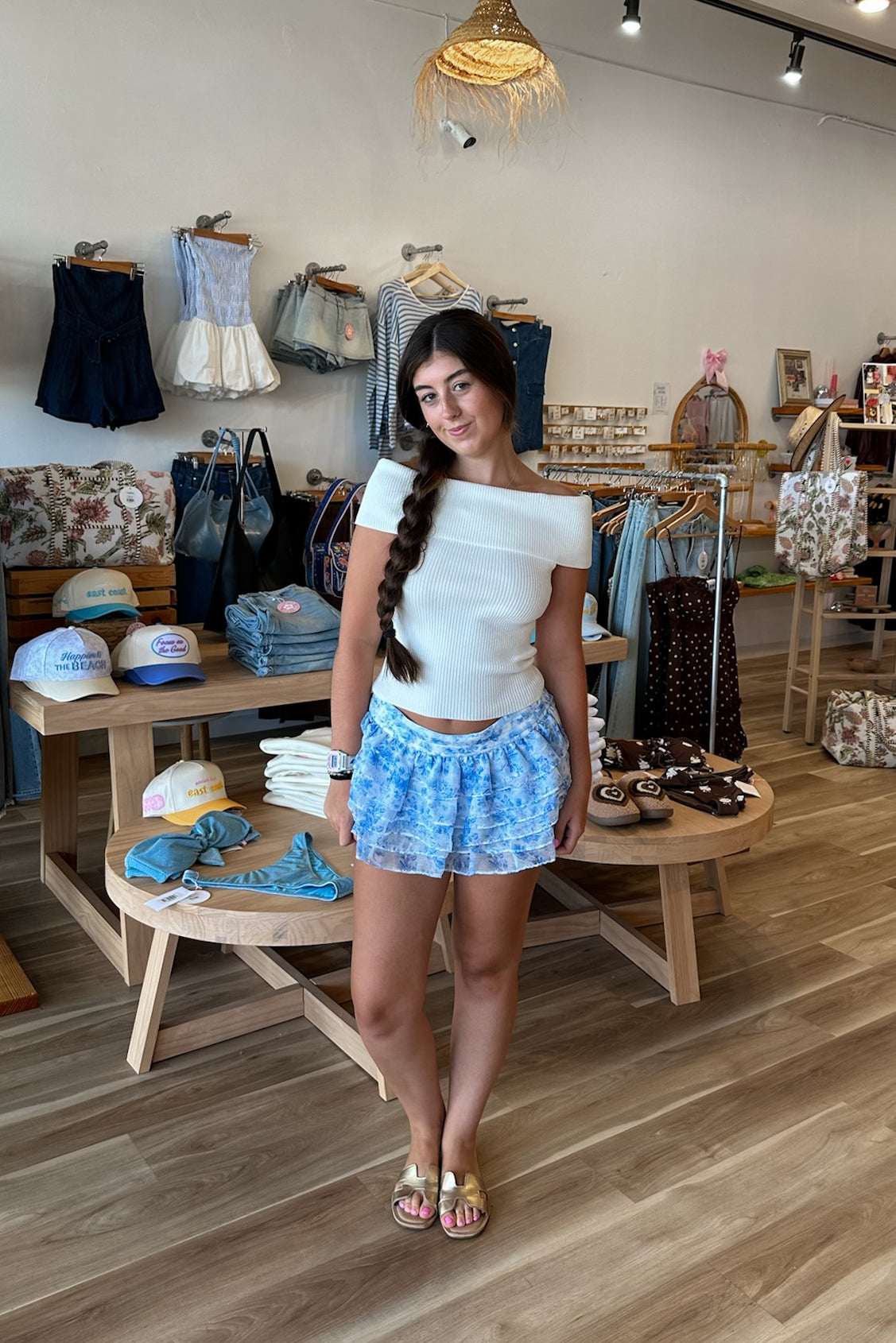 Blue Floral Skirt, Pixelated Boutique, Women's Clothing, Women's Jewelry and Gifts, Online Shopping for Women, Virginia Beach Clothing Stores, Aesthetic, East Coast Fashion Styles, Women's Clothing, Fall Fashion, Fall Outfit Ideas, Fall Fashion Inspiration, Womens Style, Outfit Inspo, Back to School Styles, ootd