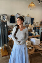 Grey Sweater, Fall Sweater, Pixelated Boutique, Women's Clothing, Women's Jewelry and Gifts, Online Shopping for Women, Latest Fashion Trends 2025, Virginia Beach Clothing Stores, Clothing Stores in Virginia Beach, Aesthetic Fashion Trends, East Coast Fashion Styles, Sustainable Women's Clothing, Unique Gift Ideas for Women, Fall Fashion, Fall Outfit Ideas, Fall Fashion Inspiration, Womens Style, Outfit Inspo, Back to School Styles, OOTD