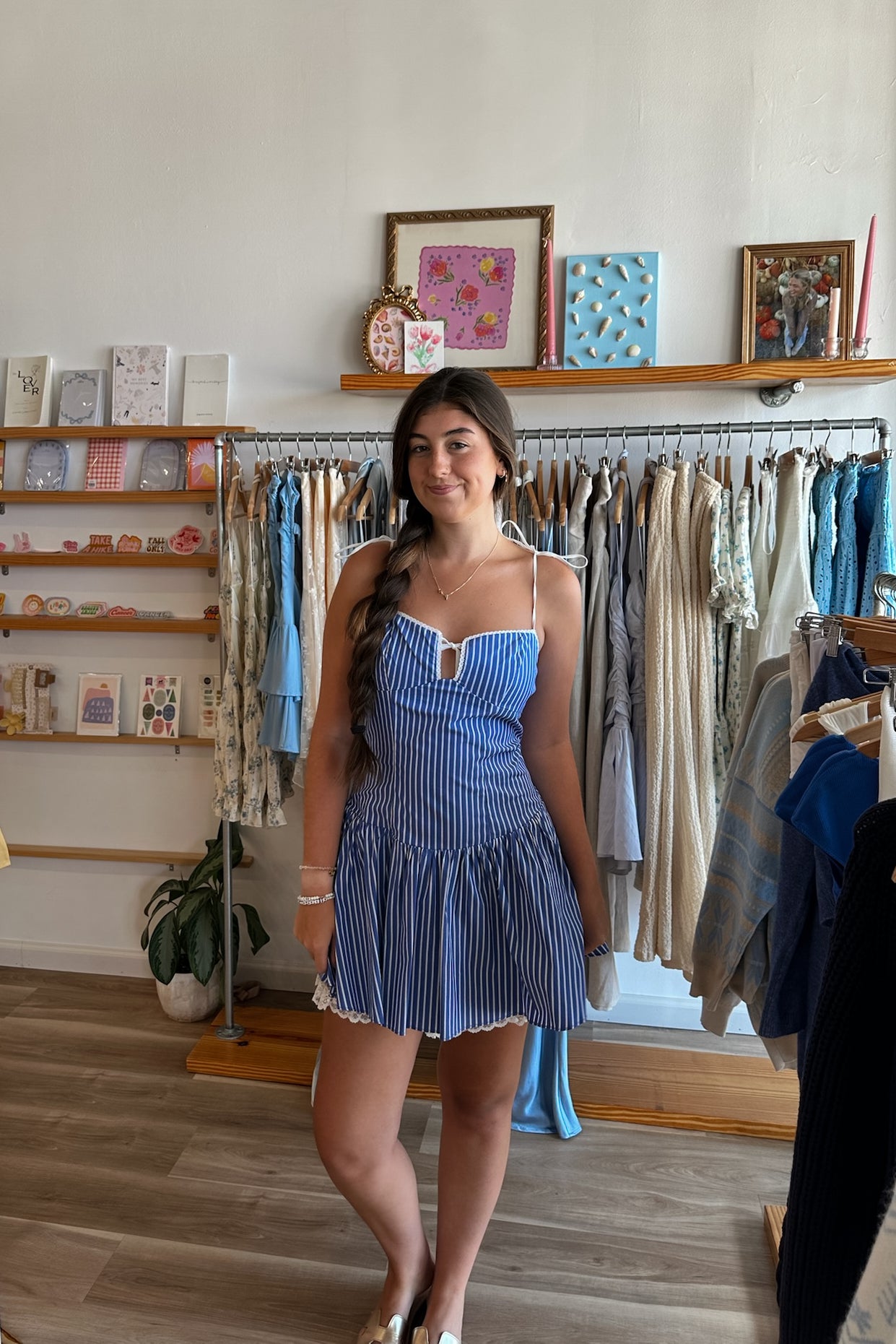 Navy Blue Striped Mini Dress, Pixelated Boutique, Women's Clothing, Women's Jewelry and Gifts, Online Shopping for Women, Virginia Beach Clothing Stores, Aesthetic, East Coast Fashion Styles, Women's Clothing, Fall Fashion, Fall Outfit Ideas, Fall Fashion Inspiration, Womens Style, Outfit Inspo, Back to School Styles, ootd
