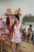 Orange floral Mini Dress, Pixelated Boutique, Women's Clothing, Women's Jewelry and Gifts, Online Shopping for Women, Virginia Beach Clothing Stores, Aesthetic, East Coast Fashion Styles, Women's Clothing, Fall Fashion, Fall Outfit Ideas, Fall Fashion Inspiration, Womens Style, Outfit Inspo, Back to School Styles, OOTD, Rush Dress