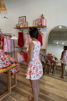 Orange floral Mini Dress, Pixelated Boutique, Women's Clothing, Women's Jewelry and Gifts, Online Shopping for Women, Virginia Beach Clothing Stores, Aesthetic, East Coast Fashion Styles, Women's Clothing, Fall Fashion, Fall Outfit Ideas, Fall Fashion Inspiration, Womens Style, Outfit Inspo, Back to School Styles, OOTD, Rush Dress
