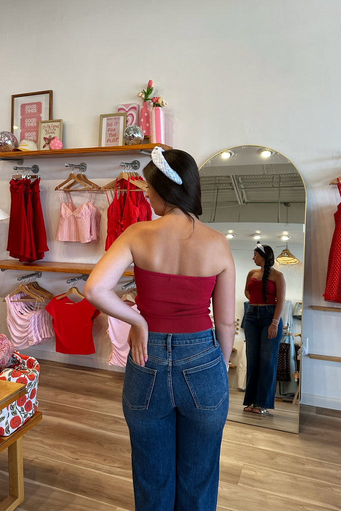 Red Tube Top, Fall Top, Neutrals Pixelated Boutique, Women's Clothing, Women's Jewelry and Gifts, Online Shopping for Women, Virginia Beach Clothing Stores, Aesthetic, East Coast Fashion Styles, Women's Clothing, Fall Fashion, Fall Outfit Ideas, Fall Fashion Inspiration, Womens Style, Outfit Inspo, Back to School Styles, OOTD