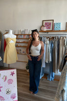 Dark Wash Jeans, High Rise Jeans, Neutrals, Pixelated Boutique, Women's Clothing, Women's Jewelry and Gifts, Online Shopping for Women, Virginia Beach Clothing Stores, Aesthetic, East Coast Fashion Styles, Women's Clothing, Fall Fashion, Fall Outfit Ideas, Fall Fashion Inspiration, Womens Style, Outfit Inspo, Back to School Styles, OOTD, Back to School Denim 