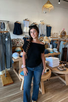 Shortsleeve top, Black top,  Pixelated Boutique, Women's Clothing, Women's Jewelry and Gifts, Online Shopping for Women, Virginia Beach Clothing Stores, Aesthetic, East Coast Fashion Styles, Women's Clothing, Fall Fashion, Fall Outfit Ideas, Fall Fashion Inspiration, Womens Style, Outfit Inspo, Back to School Styles, ootd