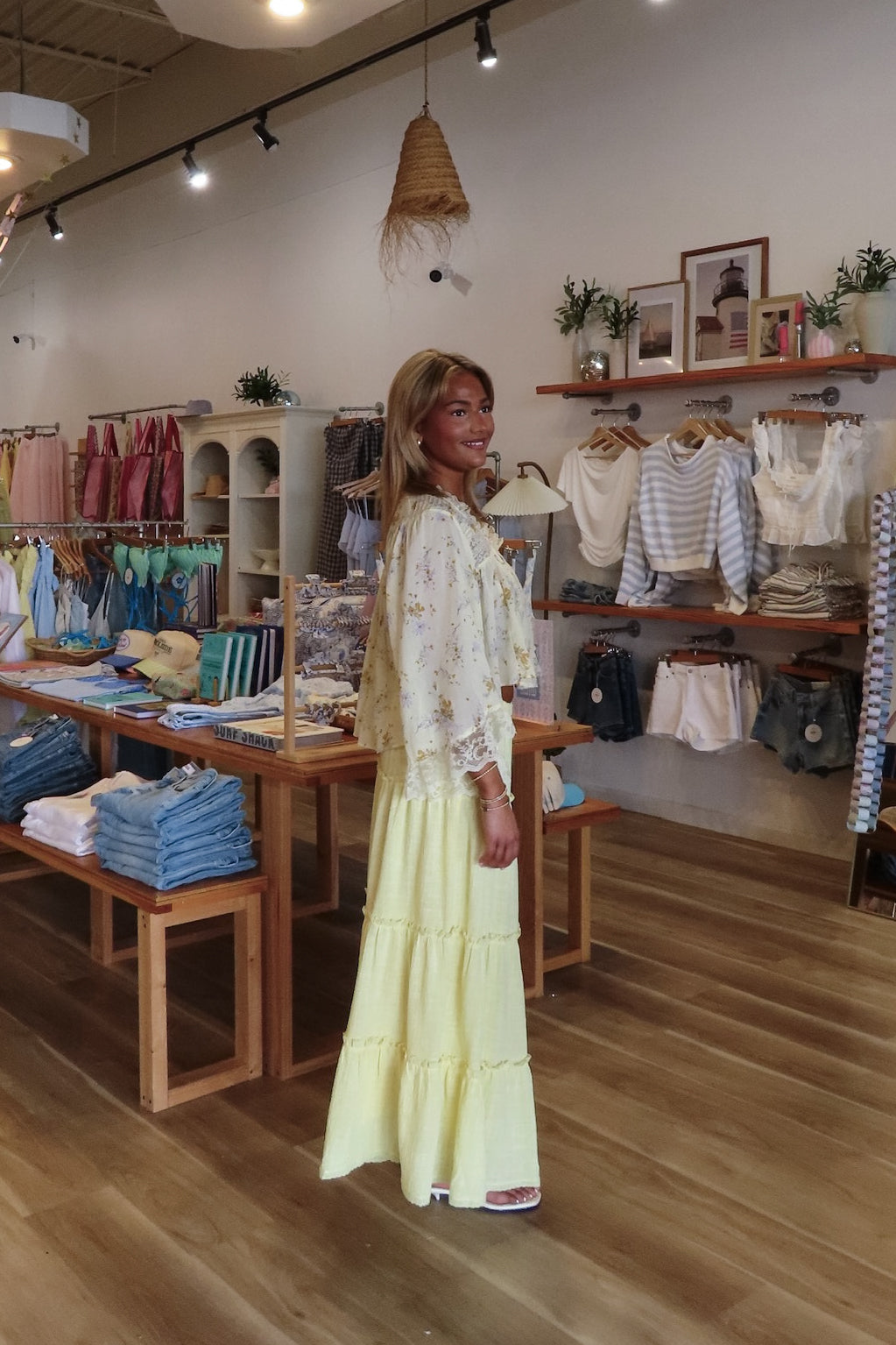 Yellow, tiered maxi skirt with elastic waistband and lining, boho fashion, summer outfit, summer maxi skirt, 757 Boutique, Online Shopping for Women, summer aesthetic, brunch outfit, vacation style, vacation outfits, beach boutique, beach fashion, beach outfits, women’s boutique clothing, boutique clothing for women
