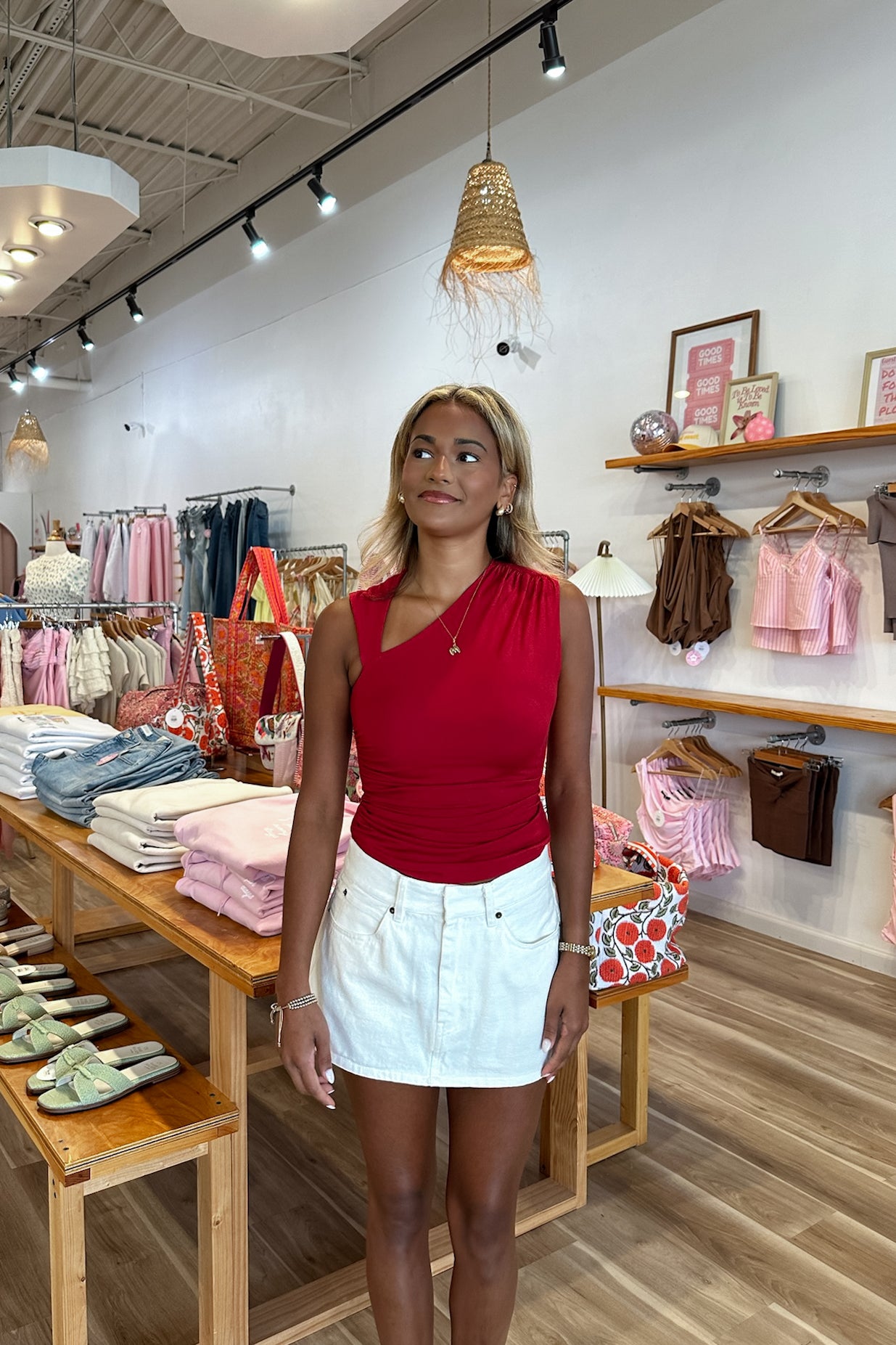 Red Top, Pixelated Boutique, Women's Clothing, Women's Jewelry and Gifts, Online Shopping for Women, Virginia Beach Clothing Stores, Aesthetic, East Coast Fashion Styles, Women's Clothing, Fall Fashion, Fall Outfit Ideas, Fall Fashion Inspiration, Womens Style, Outfit Inspo, Back to School Styles, OOTD
