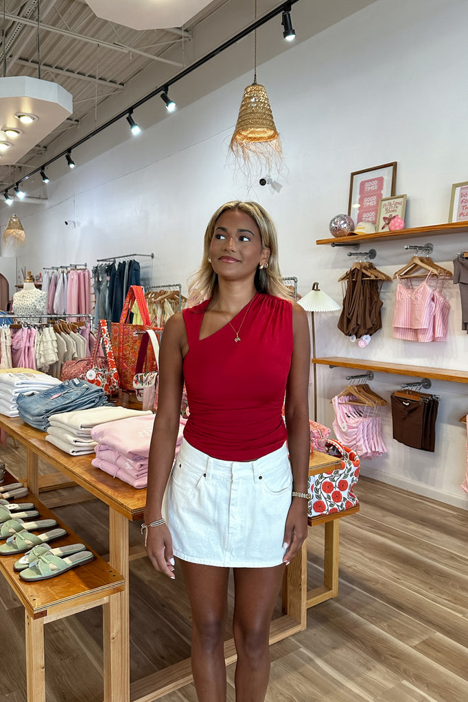 Red Top, Pixelated Boutique, Women's Clothing, Women's Jewelry and Gifts, Online Shopping for Women, Virginia Beach Clothing Stores, Aesthetic, East Coast Fashion Styles, Women's Clothing, Fall Fashion, Fall Outfit Ideas, Fall Fashion Inspiration, Womens Style, Outfit Inspo, Back to School Styles, OOTD