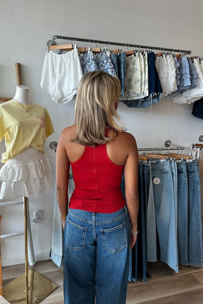 Red Tank Top, Fall Top, Pixelated Boutique, Women's Clothing, Women's Jewelry and Gifts, Online Shopping for Women, Latest Fashion Trends 2025, Virginia Beach Clothing Stores, Clothing Stores in Virginia Beach, Aesthetic Fashion Trends, East Coast Fashion Styles, Sustainable Women's Clothing, Unique Gift Ideas for Women, Fall Fashion, Fall Outfit Ideas, Fall Fashion Inspiration, Womens Style, Outfit Inspo, Back to School Styles, OOTD