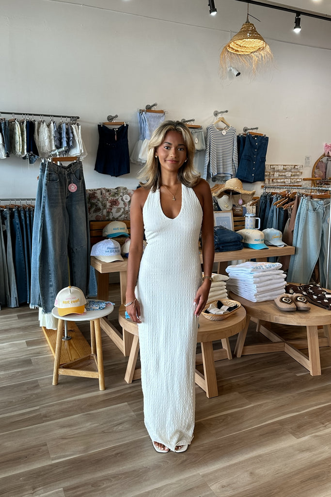 Maxi Dress, Cream Dress, Fall Dress, Pixelated Boutique, Women's Clothing, Women's Jewelry and Gifts, Online Shopping for Women, Virginia Beach Clothing Stores, Aesthetic, East Coast Fashion Styles, Women's Clothing, Fall Fashion, Fall Outfit Ideas, Fall Fashion Inspiration, Womens Style, Outfit Inspo, Back to School Styles, OOTD