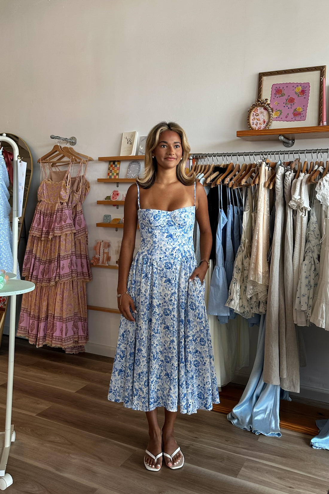 Pixelated Boutique, Women's Clothing, Women's Jewelry and Gifts, Online Shopping for Women, Latest Fashion Trends 2025, Virginia Beach Clothing Stores, Clothing Stores in Virginia Beach, Aesthetic Fashion Trends, East Coast Fashion Styles, Sustainable Women's Clothing, Unique Gift Ideas for Women, Fall Fashion, Fall Outfit Ideas, Fall Fashion Inspiration, Womens Style, Outfit Inspo, Rush Dresses, Back to School Styles, Sorority Dress, Midi Dress, Blue and White Floral Dress, Fall Dress