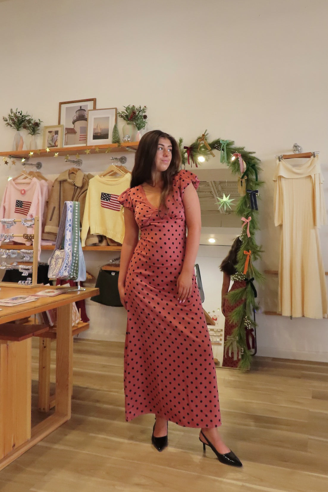 Pixelated Boutique, Women's Clothing, Outfit Inspo Winter, Winter fashion outfits, winter fashion Inspo, Winter fits, winter fashion inspo, winter dresses, women’s winter outfit 2025, outfit ideas, fashion, winter aesthetic, school outfits, women’s winter outfit, winter style, cozy style, warm winter outfits, winter going out outfits, polka dot dress, maxi dress