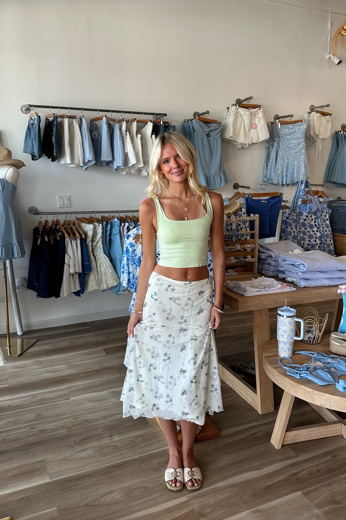 Pixelated Boutique, Women's Clothing, Women's Jewelry and Gifts, Online Shopping for Women, Virginia Beach Clothing Stores, Clothing Stores in Virginia Beach, Aesthetic Fashion Trends, East Coast Fashion Styles, Sustainable Women's Clothing, Unique Gift Ideas for Women, Womens Style, Outfit Inspo, Nautical Summer, Beach Girl, Summer Outfit, Summer Skirt, Floral Skirt