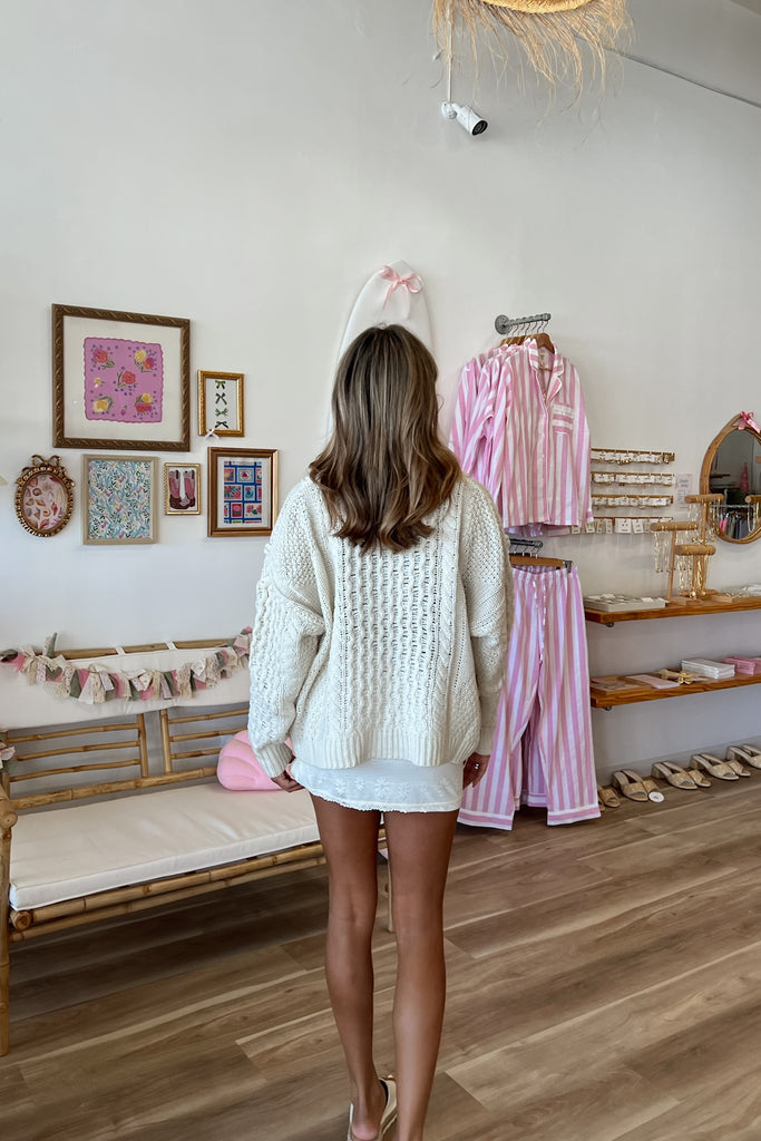 Cream Cable Knit Sweater, Pixelated Boutique, Women's Clothing, Women's Jewelry and Gifts, Online Shopping for Women, Latest Fashion Trends 2024, Virginia Beach Clothing Stores, Rush Dresses for Sorority Events, Graduation Dresses for 2024, Clothing Stores in Virginia Beach, Aesthetic Fashion Trends, East Coast Fashion Styles, Fall 2024 Fashion Trends, Sustainable Women's Clothing, Cozy styles, Unique Gift Ideas for Women