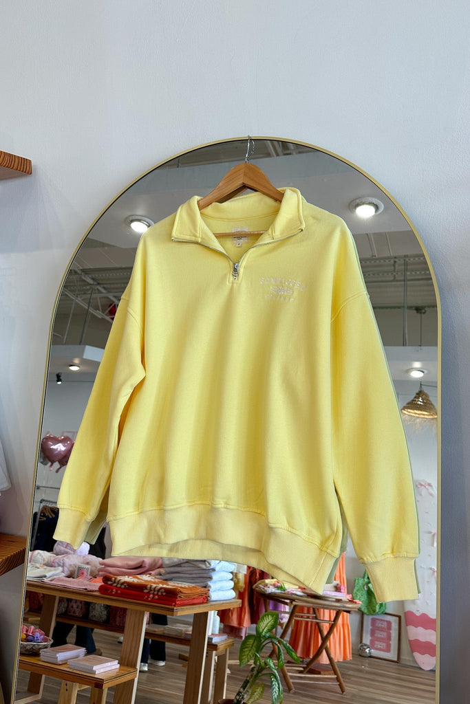 Yellow Pullover, Pixelated Boutique, Women's Clothing, Women's Fashion, Online Shopping for Women, Latest Fashion Trends, Women's Boutique Clothing, Virginia Beach, Clothing Stores in Virginia Beach, Rush Dresses, Graduation Dresses, Cute Clothes, Aesthetic Trends, Quality Jewelry, East Coast Styles, College Styles