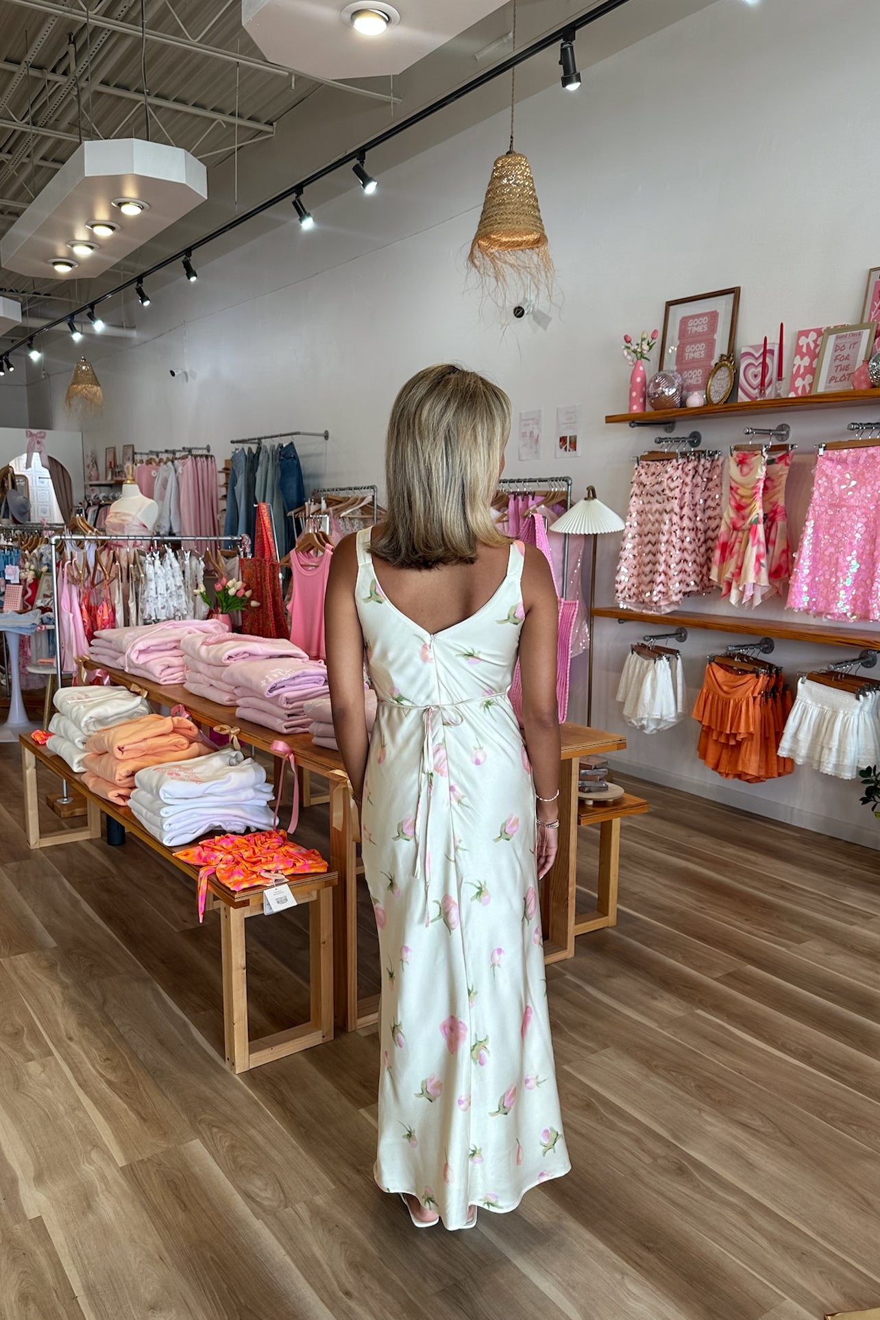 Pixelated Boutique, Women's Clothing, Women's Jewelry and Gifts, Online Shopping for Women, Virginia Beach Clothing Stores, Clothing Stores in Virginia Beach, Aesthetic Fashion Trends, East Coast Fashion Styles, Sustainable Women's Clothing, Unique Gift Ideas for Women, Womens Style, Outfit Inspo, Nautical Summer, Beach Girl, Summer Outfit, Summer Inspo, Summer Dress, Maxi Dress, Yellow Satin Dress