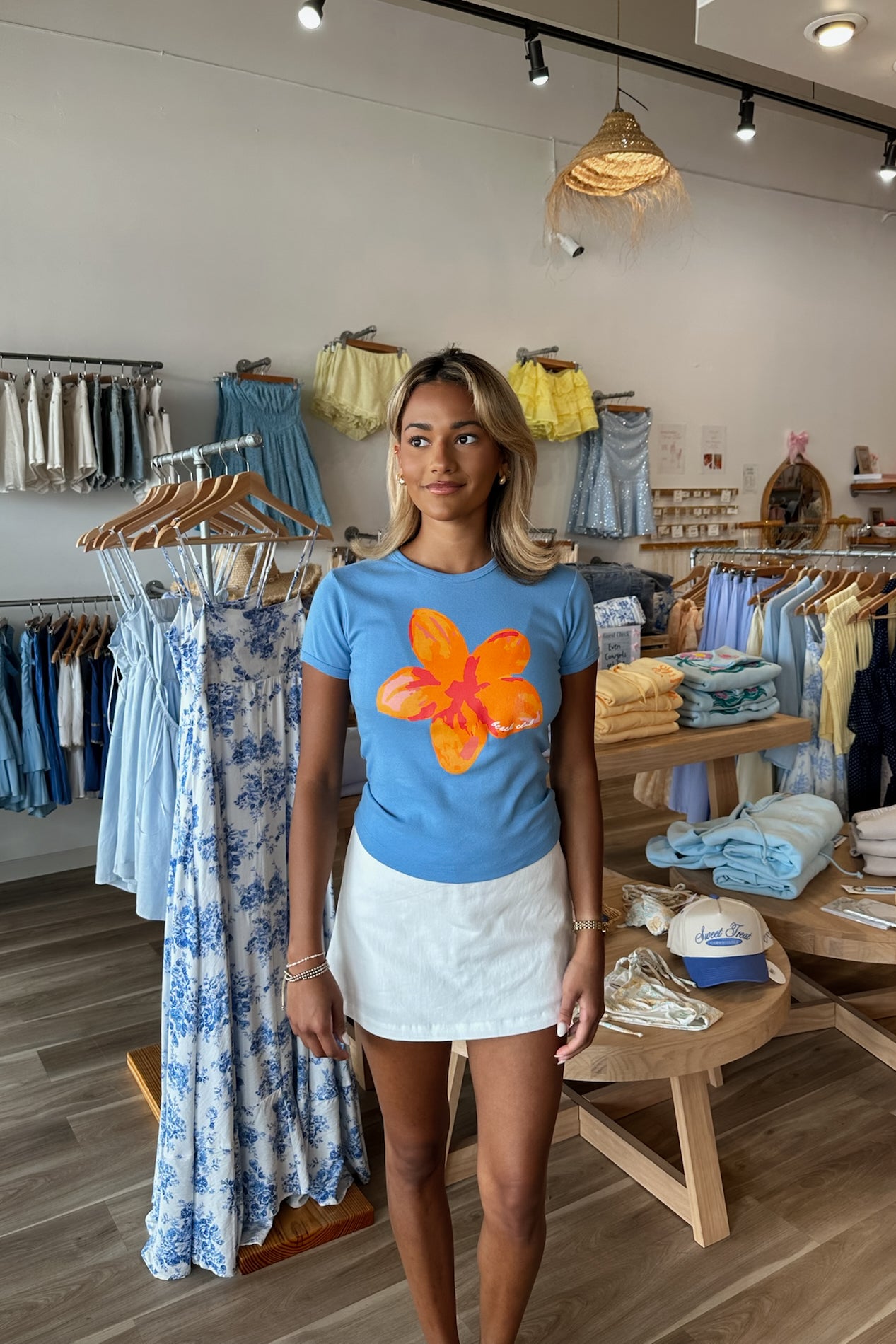 Pixelated Boutique, Women's Clothing, Women's Jewelry and Gifts, Online Shopping for Women, Virginia Beach Clothing Stores, Clothing Stores in Virginia Beach, Aesthetic Fashion Trends, East Coast Fashion Styles, Sustainable Women's Clothing, Unique Gift Ideas for Women, Womens Style, Outfit Inspo, Nautical Summer, Beach Girl, Summer Outfit, Summer Inspo, Summer Top, Baby Tee, Blue Top 