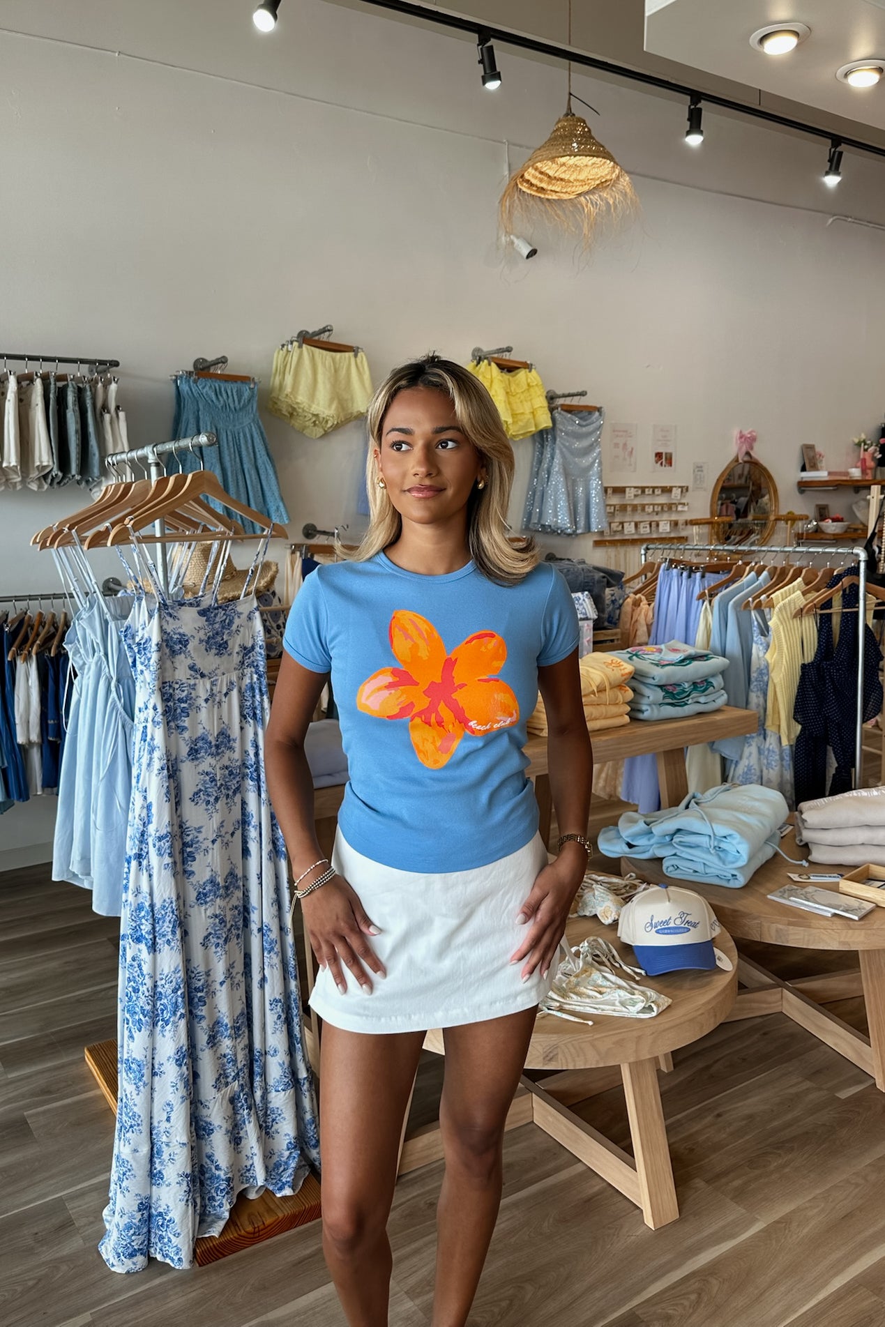 Pixelated Boutique, Women's Clothing, Women's Jewelry and Gifts, Online Shopping for Women, Virginia Beach Clothing Stores, Clothing Stores in Virginia Beach, Aesthetic Fashion Trends, East Coast Fashion Styles, Sustainable Women's Clothing, Unique Gift Ideas for Women, Womens Style, Outfit Inspo, Nautical Summer, Beach Girl, Summer Outfit, Summer Inspo, Summer Top, Baby Tee, Blue Top 