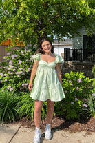 Green Dress, Pixelated Boutique, Women's Clothing, Women's Jewelry and Gifts, Online Shopping for Women, Latest Fashion Trends, Women's Boutique Clothing, Virginia Beach, Clothing Stores in Virginia Beach, Rush Dresses, Graduation Dresses, Cute Clothes, Aesthetic Trends, Quality Jewelry, East Coast Styles, College Styles, Spring Trends