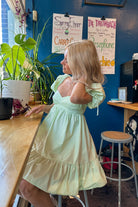 Green Dress, Pixelated Boutique, Women's Clothing, Women's Jewelry and Gifts, Online Shopping for Women, Latest Fashion Trends, Women's Boutique Clothing, Virginia Beach, Clothing Stores in Virginia Beach, Rush Dresses, Graduation Dresses, Cute Clothes, Aesthetic Trends, Quality Jewelry, East Coast Styles, College Styles, Spring Trends