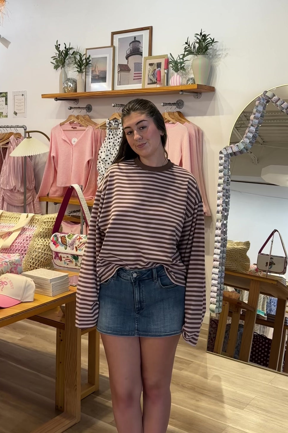 Pink, striped top with long sleeves, drop shoulder, and oversized fit
Pixelated Boutique, Women's Clothing, Virginia Beach Clothing Stores, Clothing Stores in Virginia Beach, Virginia Beach Boutique, 757 Boutique, Online Shopping for Women, summer aesthetic, spring break, vacation style, vacation outfits, beach boutique, beach fashion, beach outfits, women’s boutique clothing, boutique clothing for women, coastal cowgirl outfits, coastal aesthetic clothing, coffee shop outfit, casual long sleeve