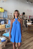 Pixelated Boutique, Women's Clothing, Women's Jewelry and Gifts, Online Shopping for Women, Virginia Beach Clothing Stores, Clothing Stores in Virginia Beach, Aesthetic Fashion Trends, East Coast Fashion Styles, Sustainable Women's Clothing, Unique Gift Ideas for Women, Womens Style, Outfit Inspo, Nautical Summer, Beach Girl, Summer Outfit, Summer Inspo, Summer Dress, Mini Dress, Blue Dress, Halter Dress