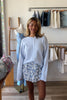 Pixelated Boutique, Women's Clothing, Women's Jewelry and Gifts, Online Shopping for Women, Virginia Beach Clothing Stores, Clothing Stores in Virginia Beach, Aesthetic Fashion Trends, East Coast Fashion Styles, Sustainable Women's Clothing, Unique Gift Ideas for Women, Womens Style, Outfit Inspo, Nautical Summer, Beach Girl, Summer Outfit, Summer Mini Skirt, Blue Floral Skirt 