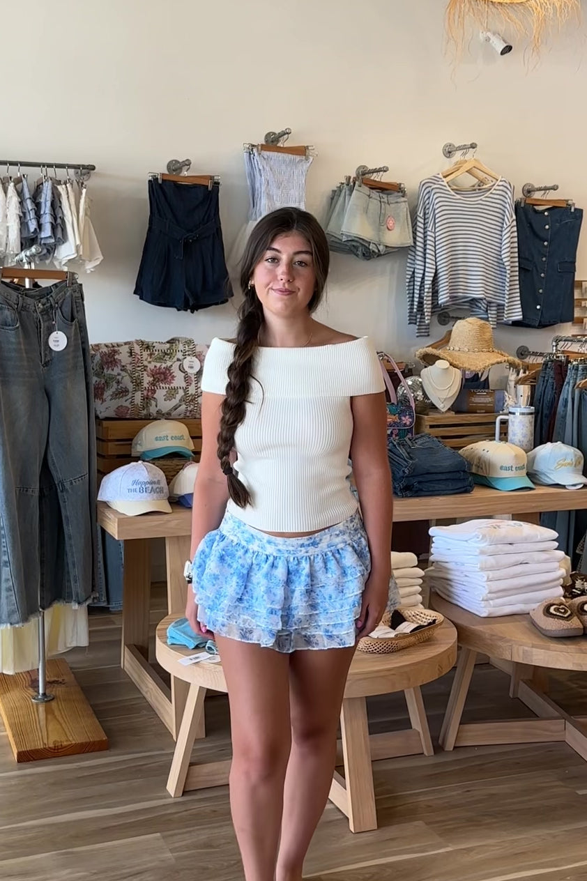 Blue Floral Skirt, Pixelated Boutique, Women's Clothing, Women's Jewelry and Gifts, Online Shopping for Women, Virginia Beach Clothing Stores, Aesthetic, East Coast Fashion Styles, Women's Clothing, Fall Fashion, Fall Outfit Ideas, Fall Fashion Inspiration, Womens Style, Outfit Inspo, Back to School Styles, ootd