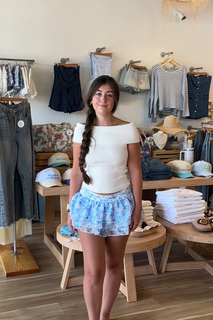 Blue Floral Skirt, Pixelated Boutique, Women's Clothing, Women's Jewelry and Gifts, Online Shopping for Women, Virginia Beach Clothing Stores, Aesthetic, East Coast Fashion Styles, Women's Clothing, Fall Fashion, Fall Outfit Ideas, Fall Fashion Inspiration, Womens Style, Outfit Inspo, Back to School Styles, ootd