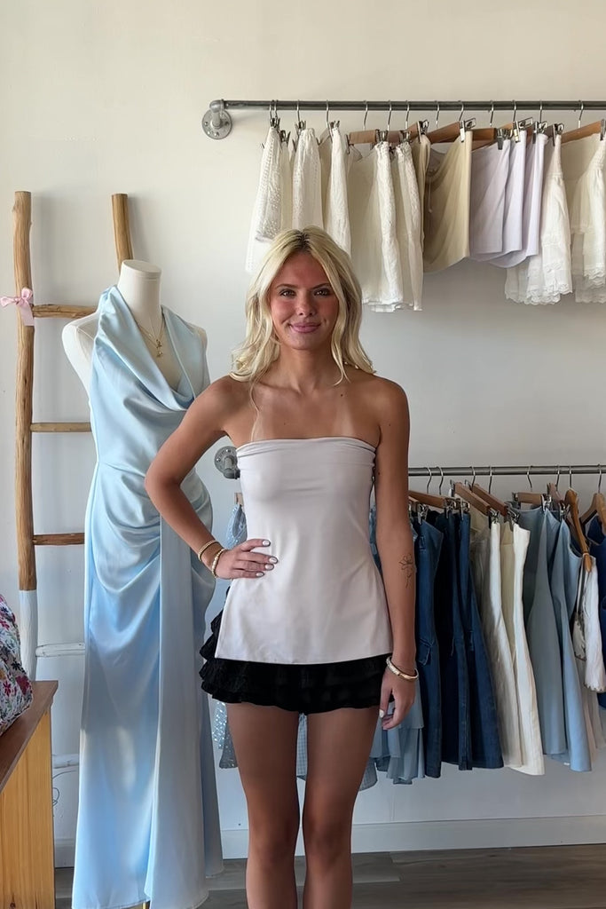 Pixelated Boutique, Women's Clothing, Women's Jewelry and Gifts, Online Shopping for Women, Virginia Beach Clothing Stores, Clothing Stores in Virginia Beach, Aesthetic Fashion Trends, East Coast Fashion Styles, Sustainable Women's Clothing, Unique Gift Ideas for Women, Cute Top, Strapless Top, Casual Style, Effortlessly Chic