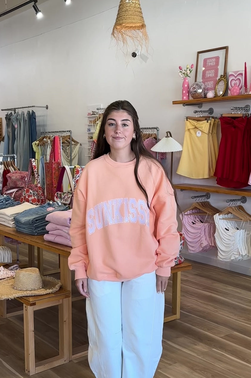 Sunkissed Orange Sweatshirt, Pixelated Boutique, Women's Clothing, Women's Jewelry and Gifts, Online Shopping for Women, Latest Fashion Trends 2025, Virginia Beach Clothing Stores, Clothing Stores in Virginia Beach, Aesthetic Fashion Trends, East Coast Fashion Styles, Sustainable Women's Clothing, Unique Gift Ideas for Women, Fall Fashion, Fall Outfit Ideas, Fall Fashion Inspiration, Womens Style, Outfit Inspo, Back to School Styles, Back To School Outfit, Crewneck 