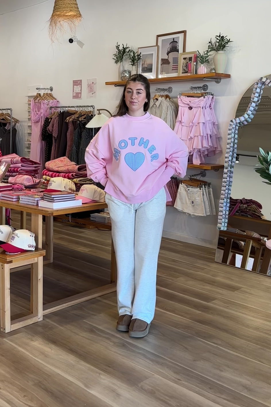 Pixelated Boutique, Women's Clothing, Online Shopping for Women, Fashion Trends 2026, Outfit Inspo, Virginia beach clothing stores, clothing stores in Virginia Beach, fashion outfits, fashion Inspo, women’s outfit 2026, outfit ideas, fashion, spring aesthetic, women’s spring outfit, spring style, spring break, cozy style, wide leg sweatpants, grey sweatpants, neutral style 