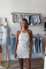 Blue Floral Mini Dress, Pixelated Boutique, Women's Clothing, Women's Jewelry and Gifts, Online Shopping for Women, Latest Fashion Trends 2025, Virginia Beach Clothing Stores, Clothing Stores in Virginia Beach, Aesthetic Fashion Trends, East Coast Fashion Styles, Sustainable Women's Clothing, Unique Gift Ideas for Women, Fall Fashion, Fall Outfit Ideas, Fall Fashion Inspiration, Womens Style, Outfit Inspo, Back to School Styles, Back to School dress, Sorority Rush Dress
