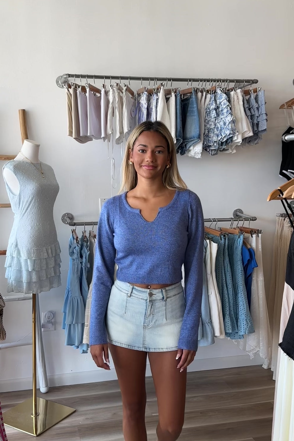 Blue Sweater, Pixelated Boutique, Women's Clothing, Women's Jewelry and Gifts, Online Shopping for Women, Latest Fashion Trends 2025, Virginia Beach Clothing Stores, Clothing Stores in Virginia Beach, Aesthetic Fashion Trends, East Coast Fashion Styles, Sustainable Women's Clothing, Unique Gift Ideas for Women, Fall Fashion, Fall Outfit Ideas, Fall Fashion Inspiration, Womens Style, Outfit Inspo, Back to School Styles, Back to School Outfit