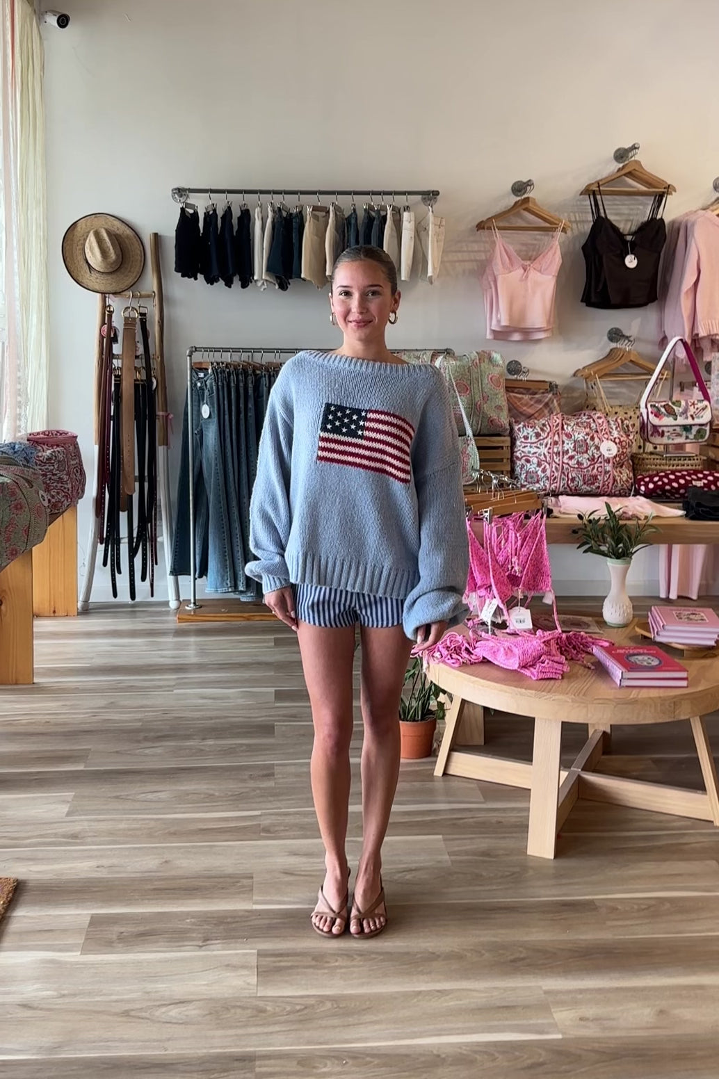 Blue, striped tailored shorts with low rise, side zipper, and clean hem finish, micro mini shorts, mini shorts, beach shorts, concert outfit, summer shorts, low rise shorts, beach fashion, beach boutique