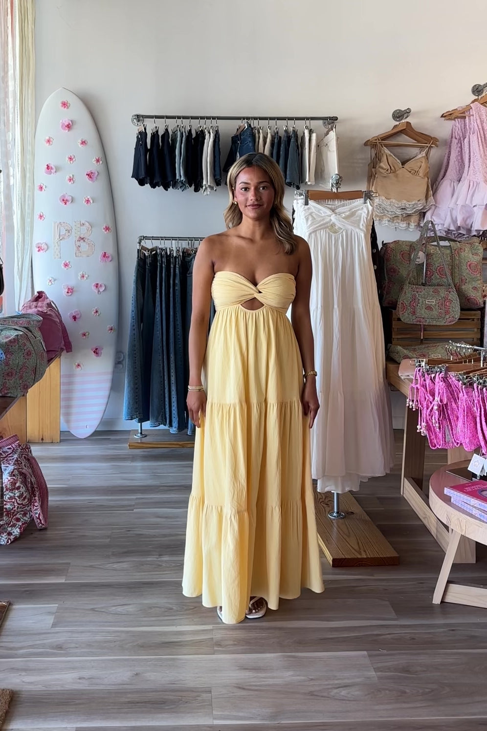 Eleanora Maxi Dress in Yellow  Pixelated Boutique