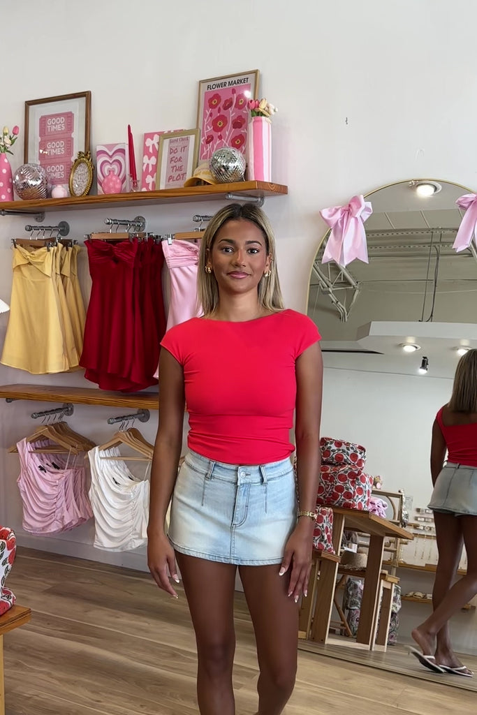 Red Short sleeve Top, Pixelated Boutique, Women's Clothing, Women's Jewelry and Gifts, Online Shopping for Women, Latest Fashion Trends 2025, Virginia Beach Clothing Stores, Clothing Stores in Virginia Beach, Aesthetic Fashion Trends, East Coast Fashion Styles, Sustainable Women's Clothing, Unique Gift Ideas for Women, Fall Fashion, Fall Outfit Ideas, Fall Fashion Inspiration, Womens Style, Outfit Inspo, Back to School Styles, Back to School Outfit